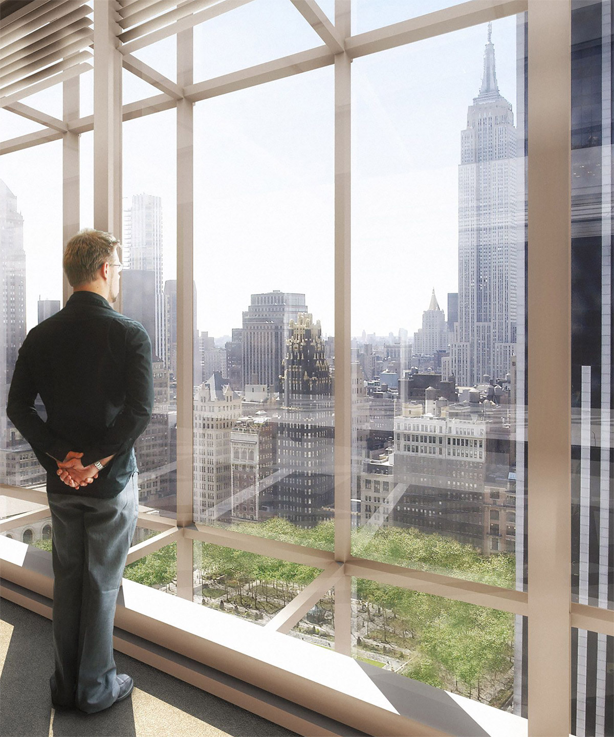 The view from a window of One Bryant Park by COOKFOX Architects