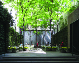 Paley Park offers a respite from the busy Manhattan streets. Image courtesy of Bill Browning.