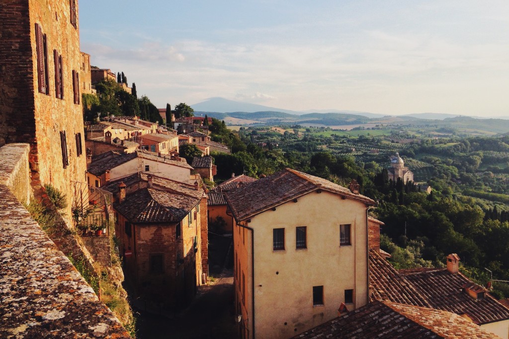 Historically, towns and villages like Montepulciano, Italy were much more connected to the land through necessity. The surrounding fields produced food for the town and refuse from the town fertilized the fields. With industrialization, growth and migration to the cities from rural areas, cities have become disconnected from the surrounding ecosystems.