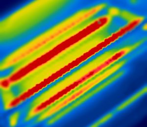 An image shows the heat emitted during a manufacturing process.