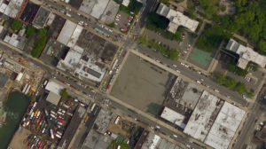 Satellite view of a vacant lot in the Gowanus neighborhood
