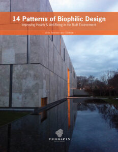 Cover to "14 Patterns of Biophilic Design" 10th anniversary edition publication